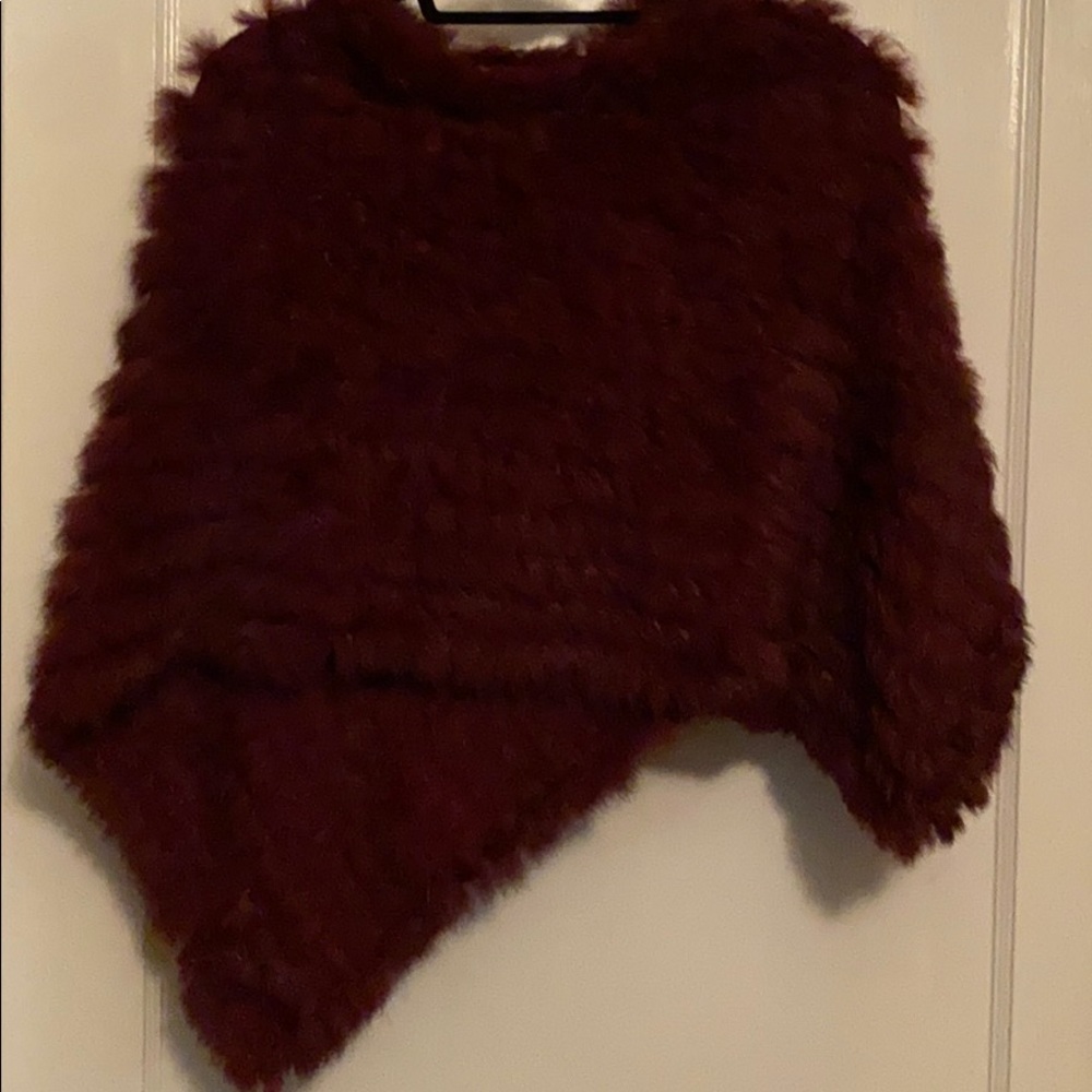 Rabbit fur shawl/poncho